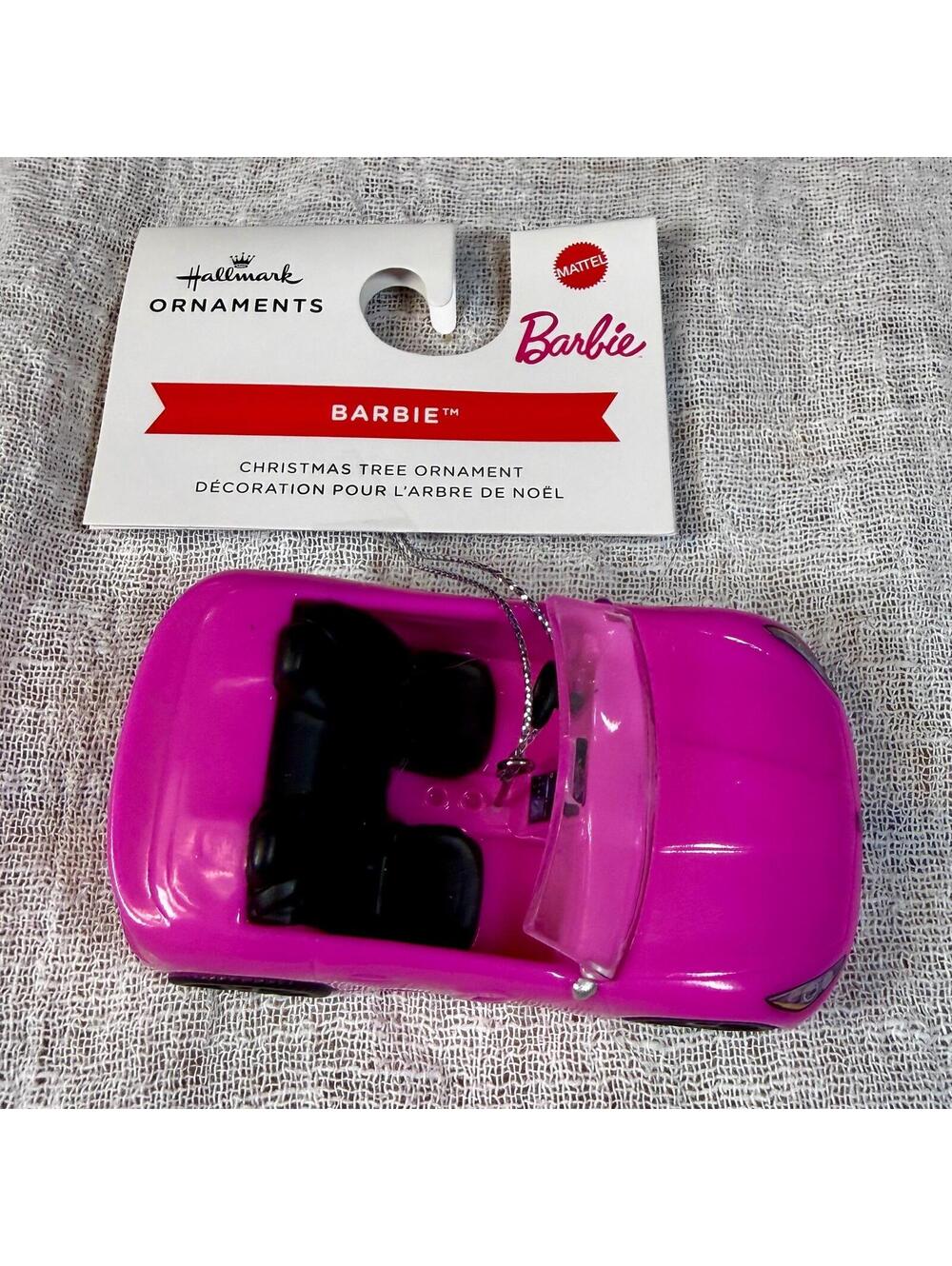 Hot Pink Barbie Car Hallmark Ornament - New with Tags